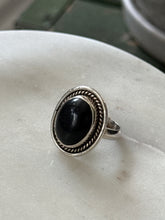 Load image into Gallery viewer, Black Onyx Sterling Silver Ring Size 7.25
