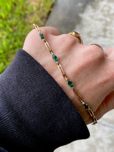 Load image into Gallery viewer, Emerald &amp; Diamond 10k Gold Bracelet
