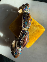 Load image into Gallery viewer, Antique 800 Silver Goldtone Vermeil Enamel Chinese Bracelet
