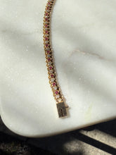 Load image into Gallery viewer, Natural Ruby &amp; Diamond 14k Gold Bracelet 6.75”
