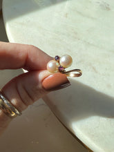Load image into Gallery viewer, Toi et Moi Pearl &amp; Ruby 14k Yellow Gold Size 6
