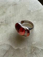 Load image into Gallery viewer, Chunky Red Heart Sterling Silver Resin Ring
