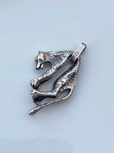 Load image into Gallery viewer, Hanging Panther Sterling Silver Chunky Vintage Pendant
