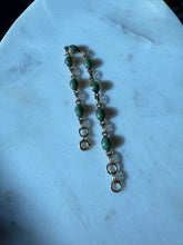 Load image into Gallery viewer, Green Stone 1/20 12k Gold Fill Bracelet 7.25”
