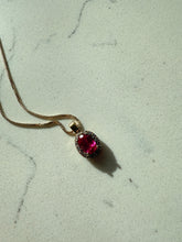 Load image into Gallery viewer, Pink Spinel Halo Gold Vermeil Necklace 18”

