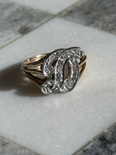 Load image into Gallery viewer, Cursive ‘D’ Initial Diamond 14k Gold Ring
