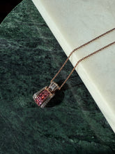 Load image into Gallery viewer, Rose Gold Vermeil Pink &amp; White Glass Necklace 18”
