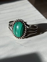 Load image into Gallery viewer, Vintage Malachite Sterling Silver Cuff Bracelet
