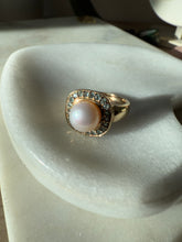 Load image into Gallery viewer, Gold Vermeil Pearl Ring Size 11
