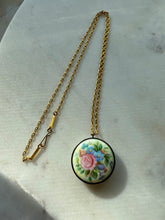 Load image into Gallery viewer, Enamel Floral Goldtone Costume Necklace 20”
