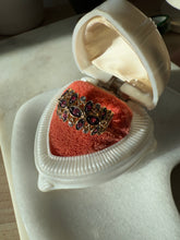 Load image into Gallery viewer, Floral Amethyst &amp; White Sapphire Gold Vermeil Ring Size 9
