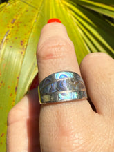 Load image into Gallery viewer, Abalone Sterling Silver Ring Size 8
