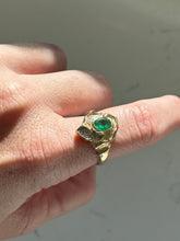 Load image into Gallery viewer, Emerald &amp; Diamond 14k Gold Ring Size 9
