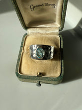 Load image into Gallery viewer, Blue Topaz Hammered Sterling Silver Ring Size 12.5
