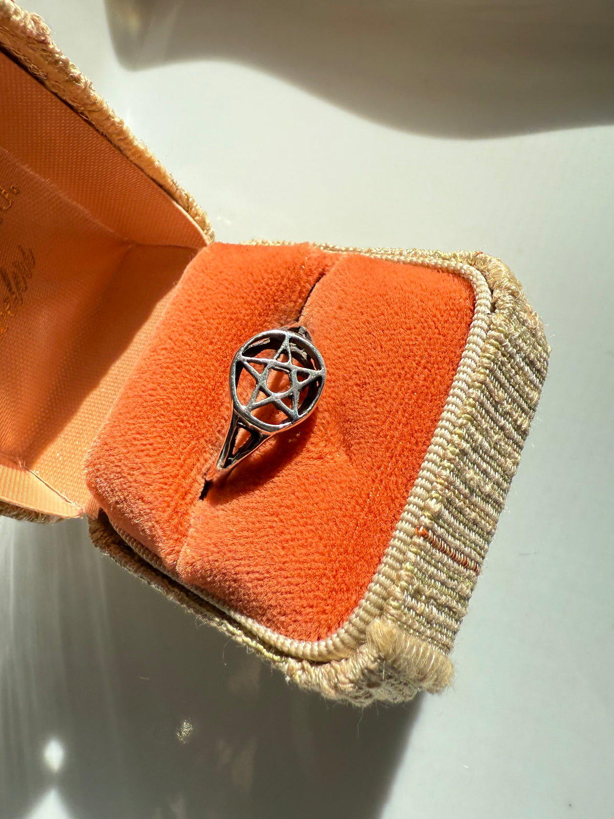 Pentagram Sterling Silver Ring Size 8.25