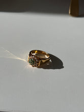 Load image into Gallery viewer, Gold Vermeil Emerald Flower Ring Size 6.75
