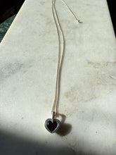 Load image into Gallery viewer, Garnet Heart Sterling Silver Necklace
