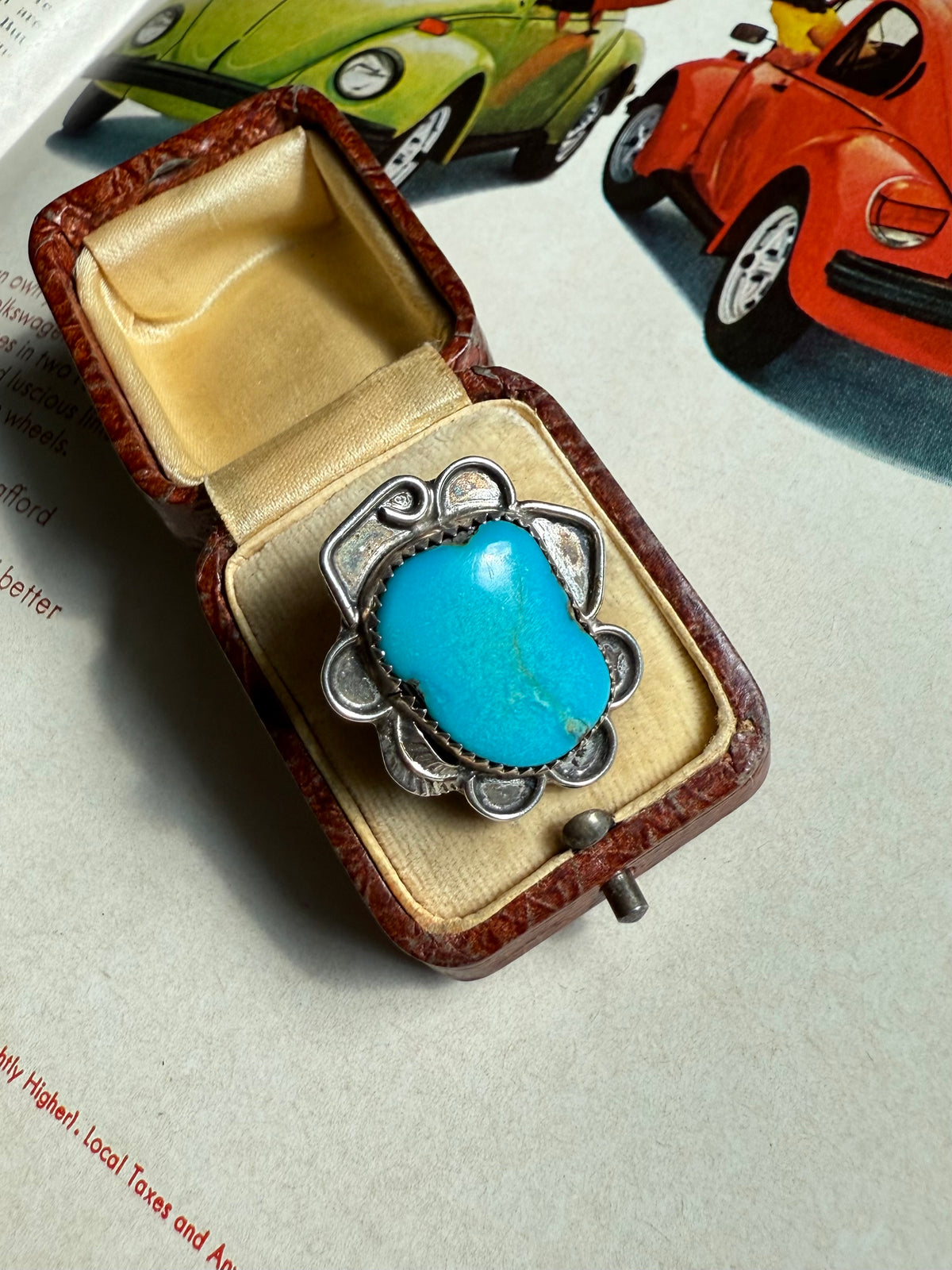 Turquoise Sterling Silver Ring Size 7.75