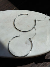 Load image into Gallery viewer, Extra Large Thin Sterling Silver Hoops
