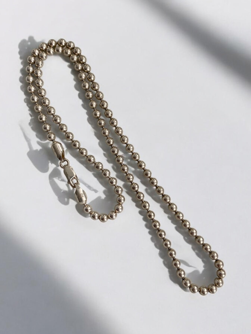 Ball Chain Vintage Sterling Silver Necklace