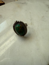 Load image into Gallery viewer, Signed Vintage Turquoise Sterling Silver Ring Size 8

