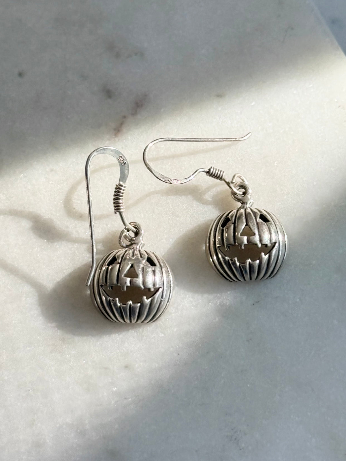 Pumpkin Earrings Sterling Silver