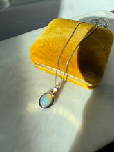 Load image into Gallery viewer, Simulated Opal Sterling Silver Necklace 18”
