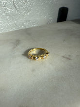 Load image into Gallery viewer, CZ Gold Vermeil Stacker Band Size 5.5
