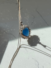 Load image into Gallery viewer, Blue Heart Sterling Silver Locket Necklace 24”
