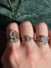 Load image into Gallery viewer, Large ‘D’ Initial Diamond 14k Gold Ring
