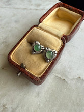 Load image into Gallery viewer, Green Chalcedony Heart Sterling Silver Earrings
