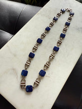 Load image into Gallery viewer, Vintage Lapis 950 Silver Chain 18”
