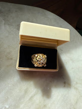 Load image into Gallery viewer, Diamond 14k Yellow Gold Dome Ring Size 5.75
