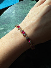 Load image into Gallery viewer, Gold Vermeil CZ Tennis Bracelet 7.25”
