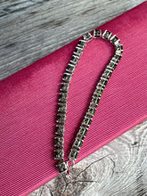 Load image into Gallery viewer, Green Glass Sterling Silver Tennis Bracelet 7.5”
