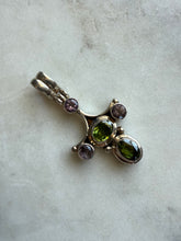 Load image into Gallery viewer, Peridot &amp; Amethyst Sterling Silver Pendant
