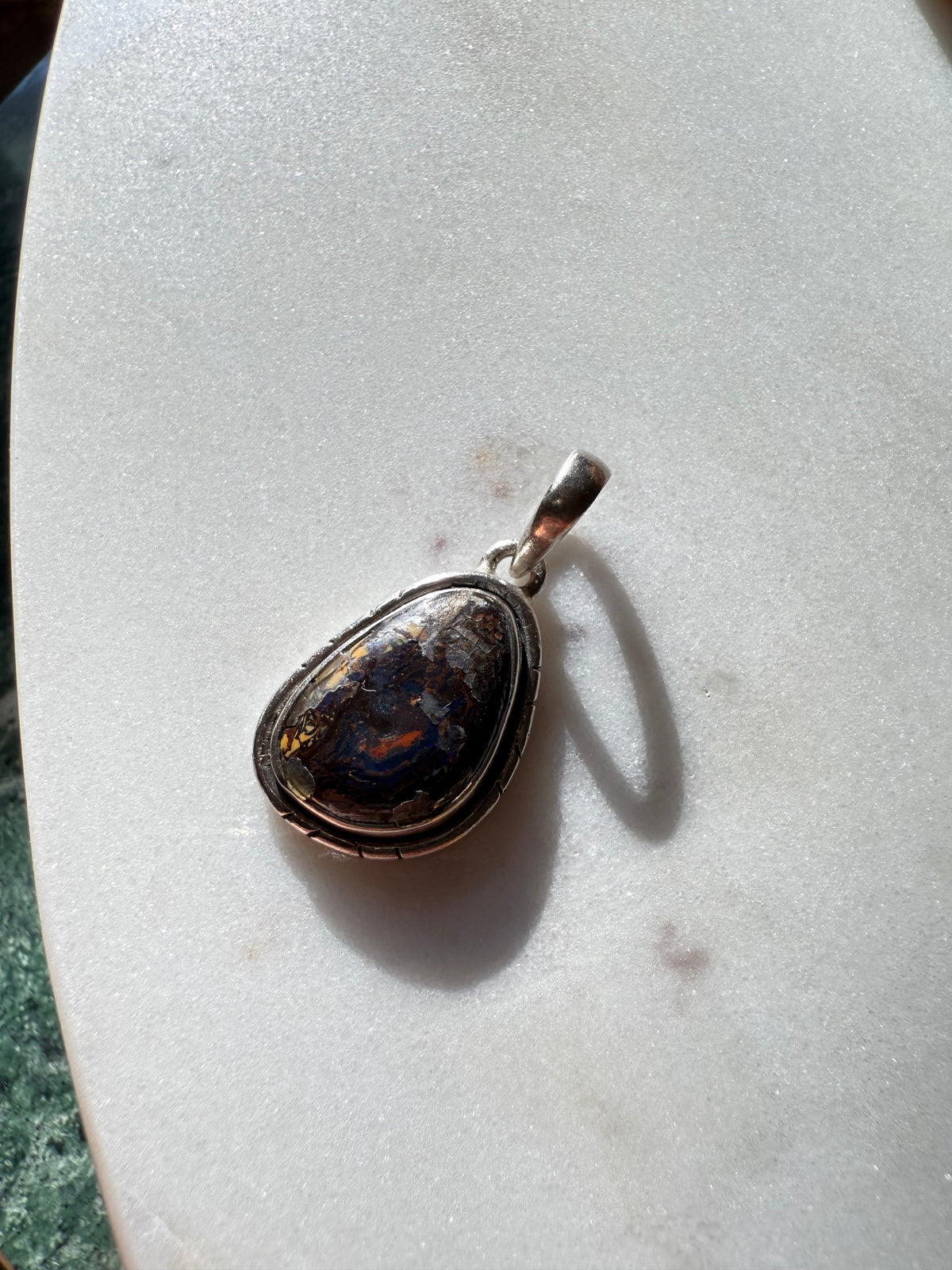 Boulder Opal Sterling Silver Pendant