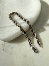 Load image into Gallery viewer, Sterling Silver &amp; 14k Gold Rope Bracelet 7”
