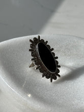 Load image into Gallery viewer, Vintage Black Onyx Sterling Silver Ring Size 7.25
