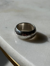Load image into Gallery viewer, Vintage Solid Sterling Etched Donut Band Ring Size 5.75
