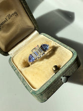 Load image into Gallery viewer, Purple &amp; White Glass Sterling Silver Ring Size 8
