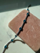 Load image into Gallery viewer, Blue Spinel &amp; CZ Sterling Tennis Bracelet 7.5”
