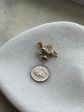 Load image into Gallery viewer, Solid 14k Yellow Gold Emerald Diamond Frog Pendant
