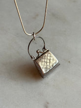 Load image into Gallery viewer, Vintage Woven Etched Purse Locket Sterling Silver Necklace 17.5”
