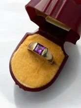 Load image into Gallery viewer, Channel Set Amethyst Vintage 14k Gold Ring
