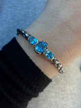 Load image into Gallery viewer, Blue Topaz Sterling Silver Bangle Bracelet
