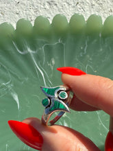 Load image into Gallery viewer, Malachite Sterling Silver Ring Size 9.5

