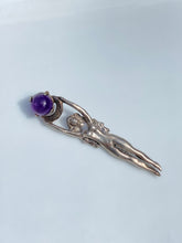 Load image into Gallery viewer, Amethyst Orb Goddess Vintage Sterling Silver Pendant
