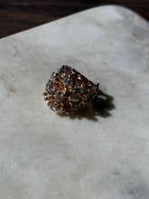 Load image into Gallery viewer, Brutalist Chunky CZ Gold Vermeil Ring Size 7
