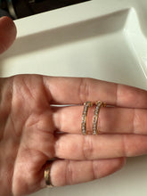 Load image into Gallery viewer, Natural Diamond 14k Yellow Gold Half Hoops
